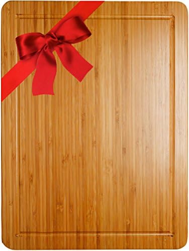 Somarian Groove Stunning Double Sided Design Cutting and Chopping Bamboo Board, 13'' x 9'' Medium