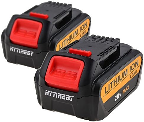 HYTIREBY 20V 4.0Ah Lithium Ion Replacement Tool Battery for DEWALT MAX DCB180, DCB181, DCB181-XJ, DCB200, DCB201, DCB201-2, N123283, N123282 (2 Pack)