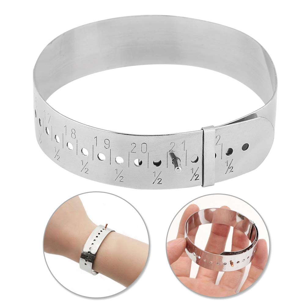 Adjustable Bangle Sizer Gauge,bangle sizer bracelet sizer Bangle Bracelet Hand Wrist Metal Sizer for Jewelry Making Bracelet Sizing Tools Standard 15-23cm Size Measure Tool for Jewelry Sizing Bracelet