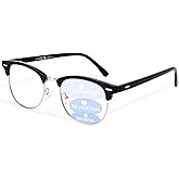 OPTOFENDY Progressive Multifocal Reading Glasses for Women Men Square Blue Light Blocking Classic Half Frame Computer Readers