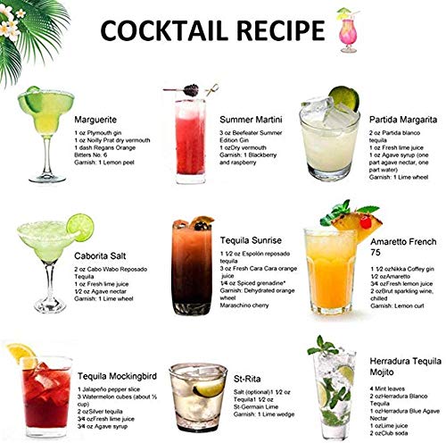 LKNJLL Premium-Cocktail Shaker Bar Werkzeuge Set, Edelstahl gebürstet Barkeeper Kit mit Allen Barzubehör, 24 Oz… – Bild 8