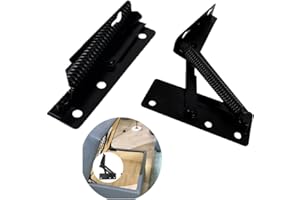 WANLIAN QIAO[2 Pieces] 80 Degree Foldable Lift Bracket, Black Spring Hinge, widely Used for Sofa Lifters, Furniture Storage Support Hinges