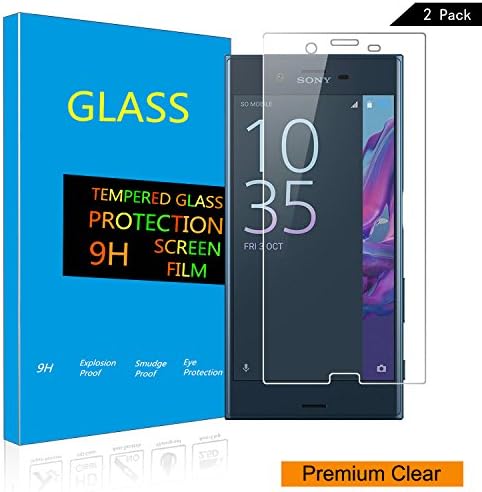 Sony Xperia XZ Premium Screen Protector, supprosale Premium HD Clear Tempered Glass [2 PACK] [Full Coverage] [Anti-Scratch] [Anti-Fingerprint] [9H Hardness] Film for Sony Xperia XZ Premium