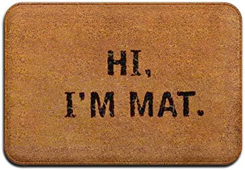 SPXUBZ Funny Word Hi I'm Mat Non Slip Entrance Rug Outdoor/Indoor Durable and Waterproof Machine Washable Door mat Size:23.6x15.7 inch