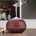 SEPOVEDA Diffuser Aroma Essential Oil Cool Mist Humidifier with 7 Color LED Changing, Mode Adjustment for Home, Yoga, Office, Spa, Bedroom, Baby Room, Black Wood Grain, 400 mL