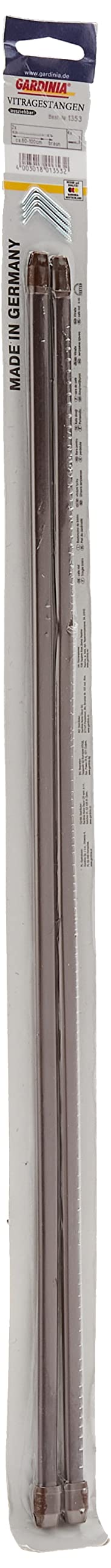 Gardinia Curtain Rod, Metal/Plastic, Brown, 60-100 cm