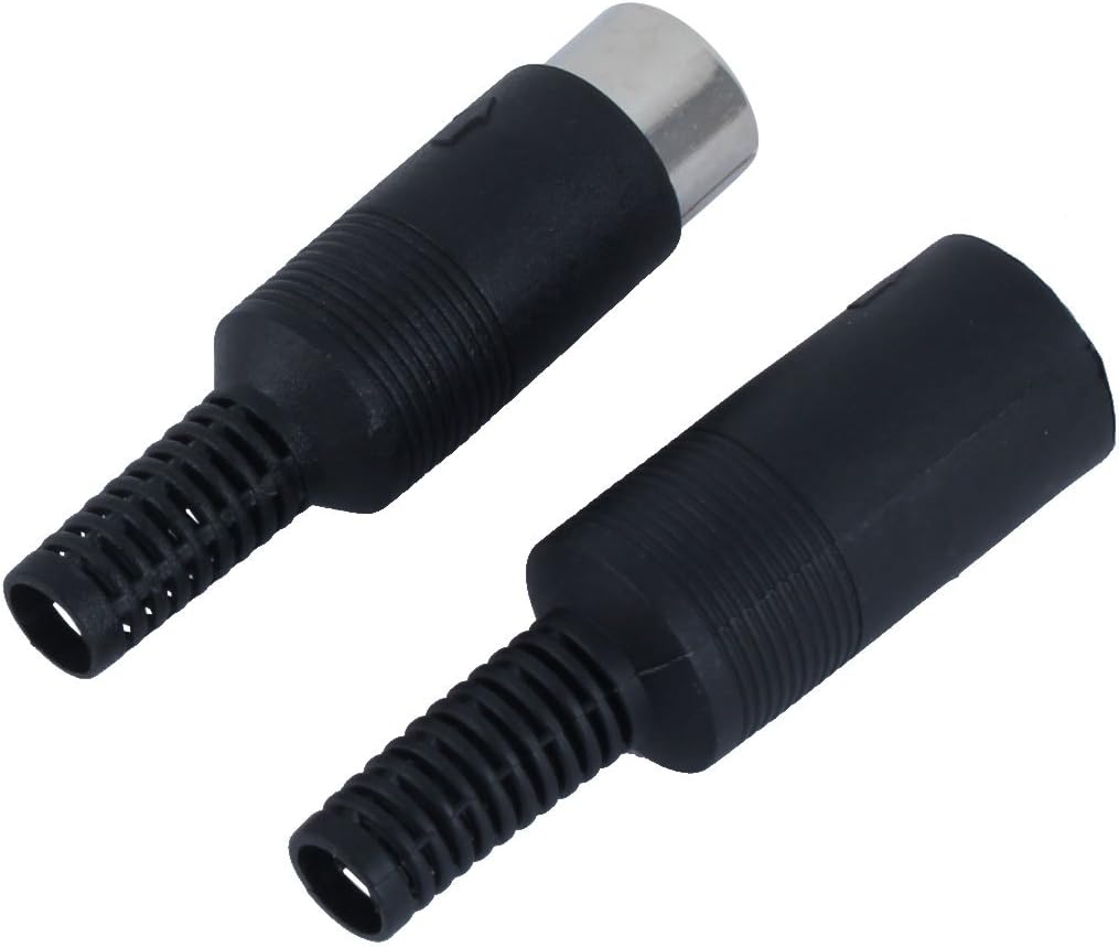 sourcing map Pair Black DIN 8 Pin Female + Male Plug Socket Audio AV Connector, Black,Silver, 5.5 x 1.7 cm (Female), 6 x 1.7 cm (Male) - Image 3