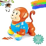 BigNoseDeer Dancing Singing Monkey Musical Toys-For Baby Toddler 5.3 inch Walking Sound Monkey baby gifts