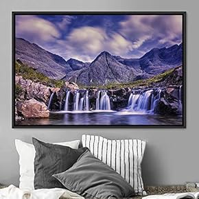 signwin Framed Canvas Wall Art Forest Waterfalls Group...