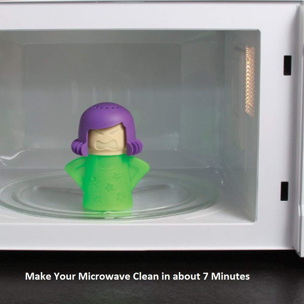 Angry Mama Microwave Cleaner, Microwave Oven Steam Cleaner, Angry Mom Steamer Cleaning Crud Easily in Minutes, Steam Cleans and Disinfects with Vinegar and Water for Kitchen