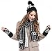 Bienvenu Women's Snowflake Hat Gloves and Scarf Winter Set,Black