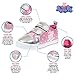 Peppa Pig Kids Toddler Girls Silver and Pink Floral Canvas Sneaker with Hook and Loop Straps, Size 8