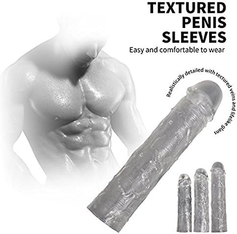 Multi Usable Enlarge C-ock C-on-dom Sheath Delay Eja-culation Toys for Men (3pcs L M S )