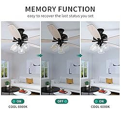 YITAHOME Farmhouse Ceiling Fan with Light and