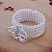 WEILYDF Hot Style Noble Jewelry 925 Silver Plated Fashion Women Ring Wide Net With Two Hearts Size 8