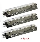 Hongso SPA561 (3-pack) Stainless Steel Heat Plate, Burner Cover, and Flavorizer Bar Replacement for Gas Grill Model Backyard Grill BY13-101-001-11 (13 1/16" x 3 5/8")