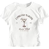 WDIRARA Women's Graphic Print Round Neck Short Sleeve Crop Tops Summer Casual Tee Shirts