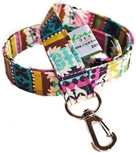 Handmade Fabric Lanyard ID Badge Holder | Teacher Gift | LN0003 | Jewel Stripe