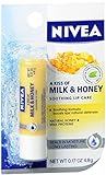 NIVEA A Kiss of Milk & Honey Natural Defense & Soothing Lip Care 0.17 oz (Pack of 6)