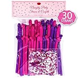 Bachelorette Party Straws + Confetti - 30 Straws - Naughty Bridal Party Supplies