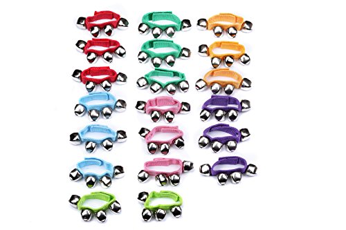 I-MART Assorted Colors Wrist Band, Jingle Bells Musical Rhythm Toys, Band Instruments for Children, Kids (24 Pcs)
