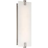 Minka Lavery 921-84-L Aizen LED Wall Sconce, 1-Light, 25 Total Watts, 6-in H x 19-in W, Brushed Nickel