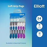 Elliott Extra Strong Soft Grip Wave Pegs 24 Assorted Colours BPA Free view 2