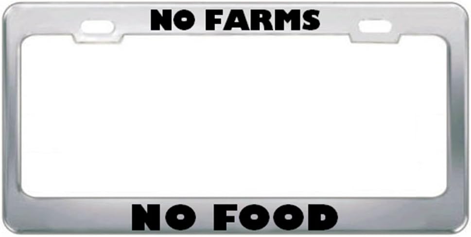Speedy Pros No Farms No Food Careers Professions Metal License Plate Frame Holder Border Tag