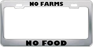 Speedy Pros No Farms No Food Careers Professions Metal License Plate Frame Holder Border Tag