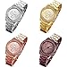 Luxury Bling Rhinestone Bezel Stainless Steel Band Watch for Men and Women (Rose Gold)