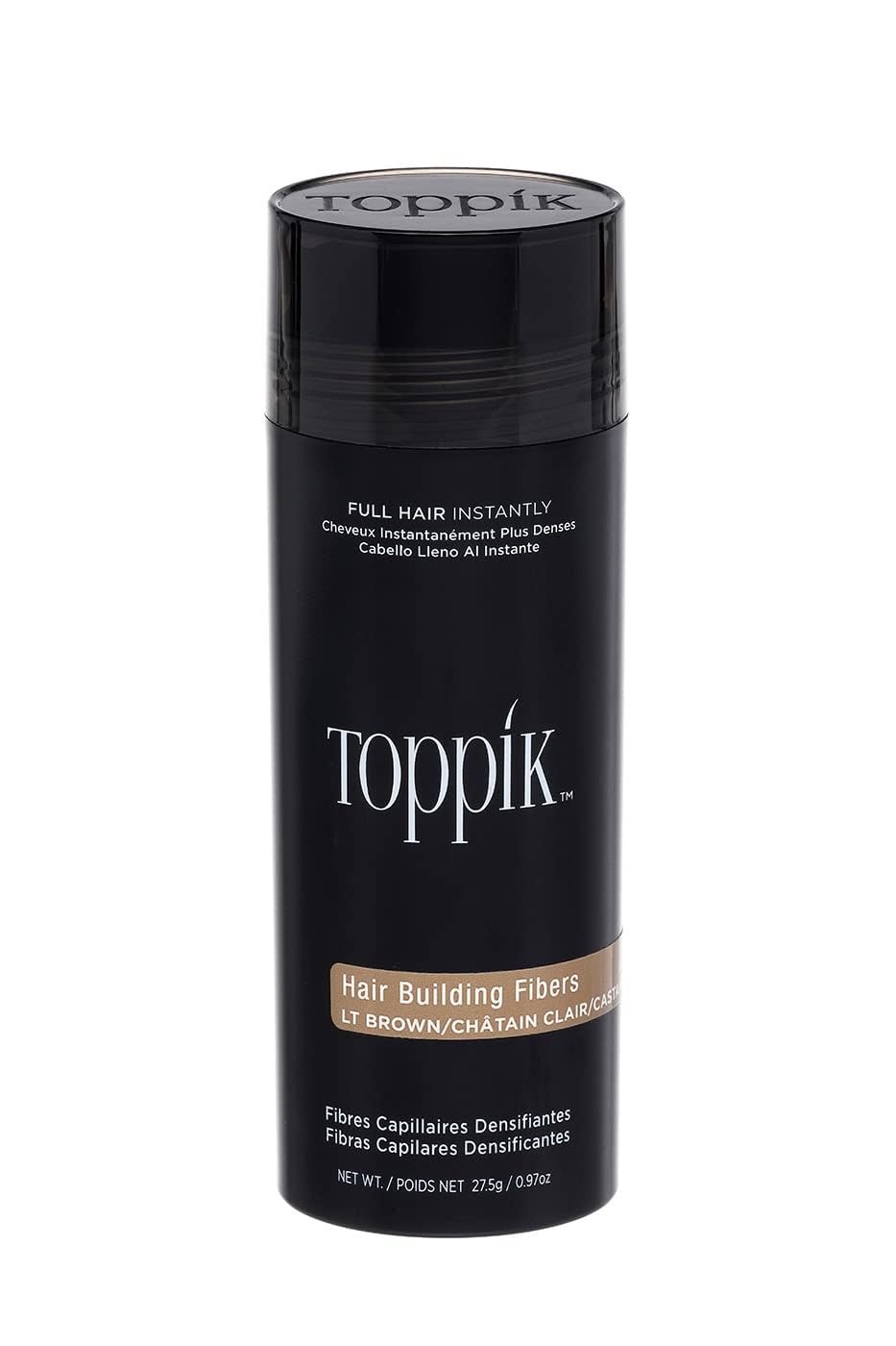 Toppik Hair Building Fibers, Light Brown, 27.5g | Fill In Fine or Thinning Hair | Instantly Thicker, Fuller Looking Hair | 9 Shades for Men & Women