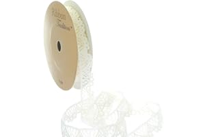 HAIRBOW CENTER LLC 3/8" Vintage French Lace Ribbon Trim Ivory 5yd
