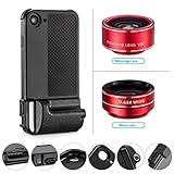 Enpornk iPhone 7 Camera Lens & Case, Included 3 in 1 198° Fisheye Lens & 15X Macro Lens & 0.63X Super Wide Angle Lens