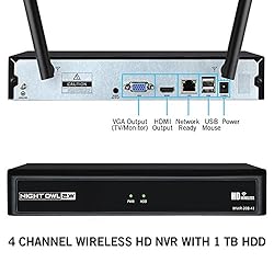 Night Owl WNVR201-42P-B 4 Channel 1080p Wireless