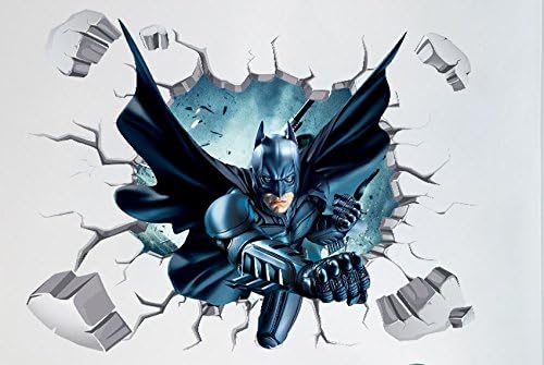 Marvel's Batman Peel and Stick 47.2 inch x 31.5 inch Removable Wall Decal Batman 3D Wall Art Stickers For Home Decoration Or Kids Bedroom