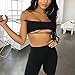 LUFENG Women's Suit Two Pieces Set Sexy Sleeveless Strapless Crop Top and Shorts Set Black S