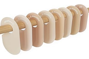 3 Sprouts Baby Closet Dividers Set of 8 - Toddler Clothes Organizer Hanger, Double-Sided Size Labels - Nursery Organization for Newborn Clothing, Infant, Boy & Girl - Neutral