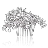 EVER FAITH Bridal Hair Comb Flower Cluster Clear Austrian Crystal