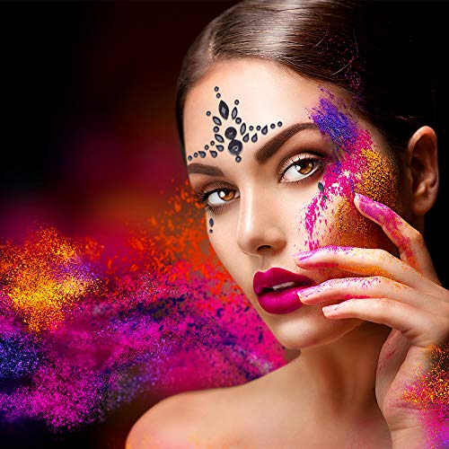 image for SIQUK 12 Sets Face Jewels Mermaid Face Gems Face Rhinestone Temporary 