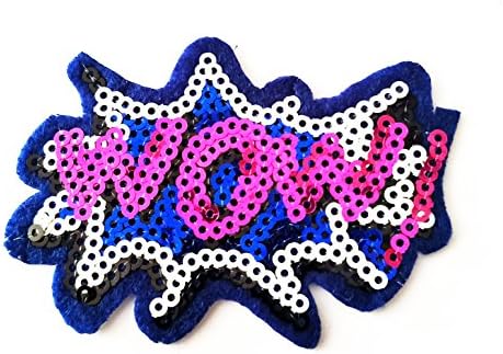 HHO WOW! superhero comics retro fun embroidered applique iron-on Patch Sew Iron on Embroidered Badge Symbol Custom