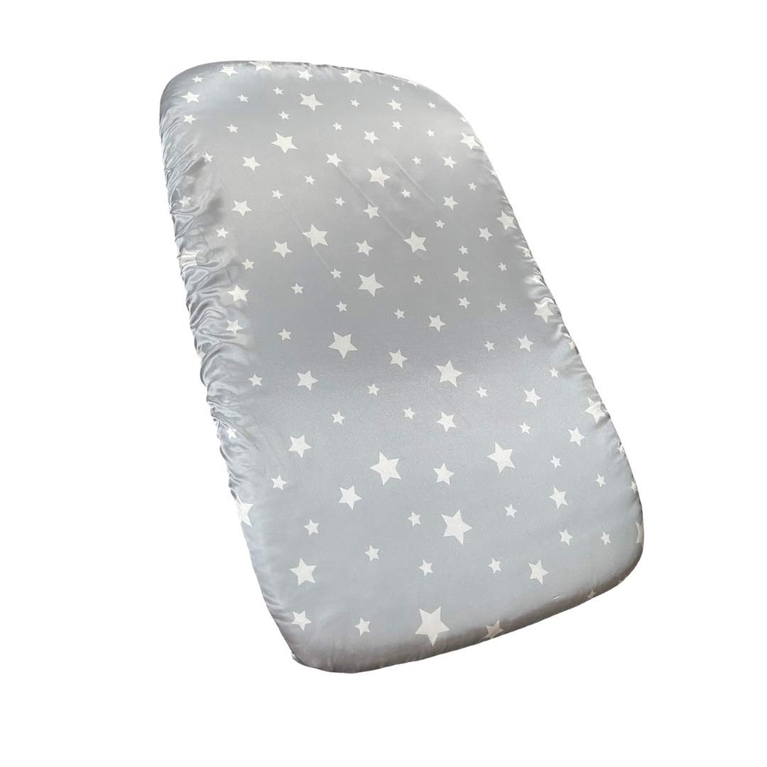MANE by TIM & TAM SATIN CRIB Fitted Sheet (Grey Stars) — image 1