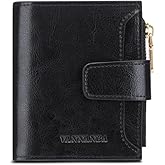 VANNANBA Small Wallet for Women Genuine Leather Bifold Zipper Front Pocket Compact RFID Blocking Credit Card Case Purse with Gift Box