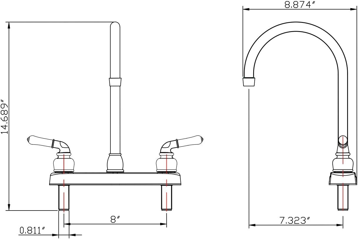Dura Faucet DF-PK330HC-SN RV J-Spout Kitchen Faucet (Brushed Satin Nickel): Automotive