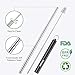 Tomight 2 Pack Telescopic Reusable Straws, Portable Stainless Steel Metal Straws with Case Cleaning Brush Carabiner Silicone Tips Keychain, Perfect for Travel, Home,Office