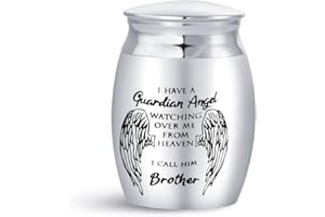 SBI Jewelry Small Mini Urn for Brother Men Son Cremation Urns for Ashes Guardian Angel Watching Over Me from Heaven