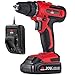 NoCry 20V Cordless Drill/Driver - 266 in-lb (30 N.m) Max Torque, 2 Gear Speeds (Max 1400 RPM), 3/8 inch Chuck, 21+1 Clutch Positions, LED work light; 1.5 Ah Battery & Fast Charger Included (Kit)
