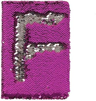 ROOSSI Sequin Notebook Creative Glitter A5 Size School Dairy Paper Purple