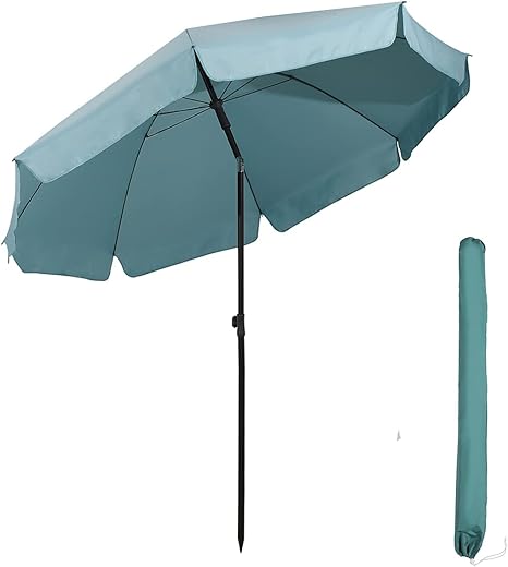 Sekey Sombrilla Parasol Para Terraza Jardin Playa Piscina Patio Diametro 217 Cm Protector Solar Uv25 Azul Amazon Es Jardin