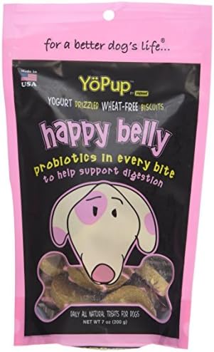 Yopup Happy Belly Wheat Free Biscuits With Yogurt Probiotic Icing For Pets, 7-Ounce