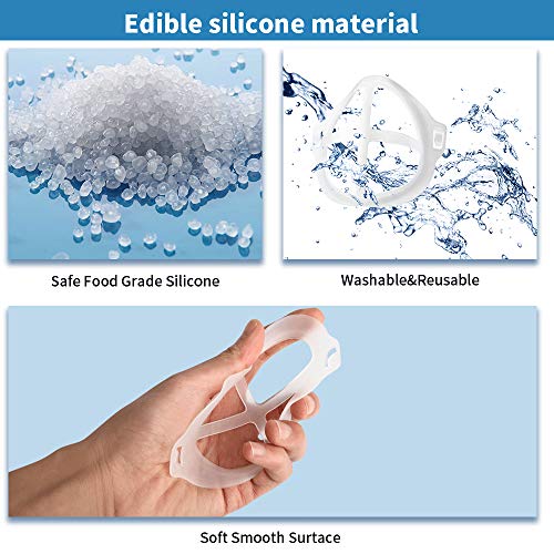 3D Face Bracket [6 PCS] for Comfortable Breathing,Clear Washable Reusable Face Inner Support Frame | Soft Silicone Face Internal Bracket Creating More Space for Lipstick Protector